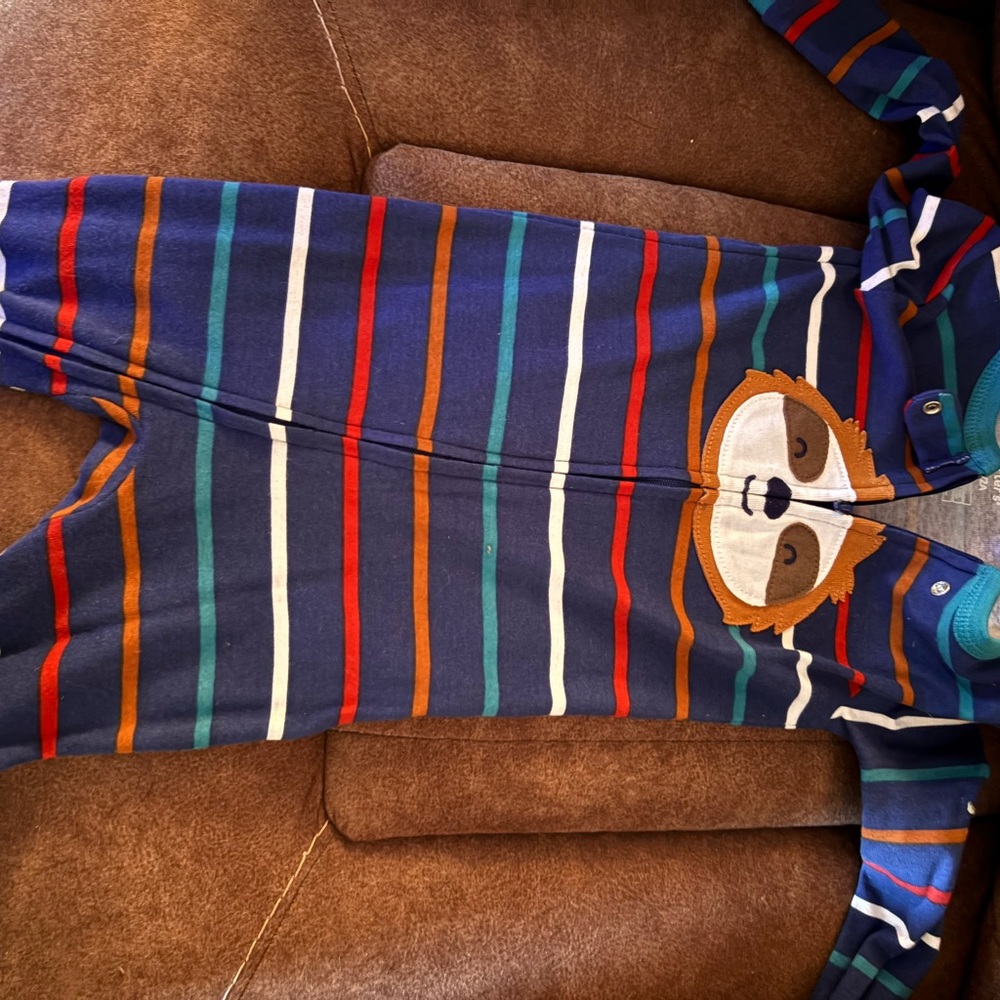 Carter's Striped Footie Pajamas - Blue/Red/Green